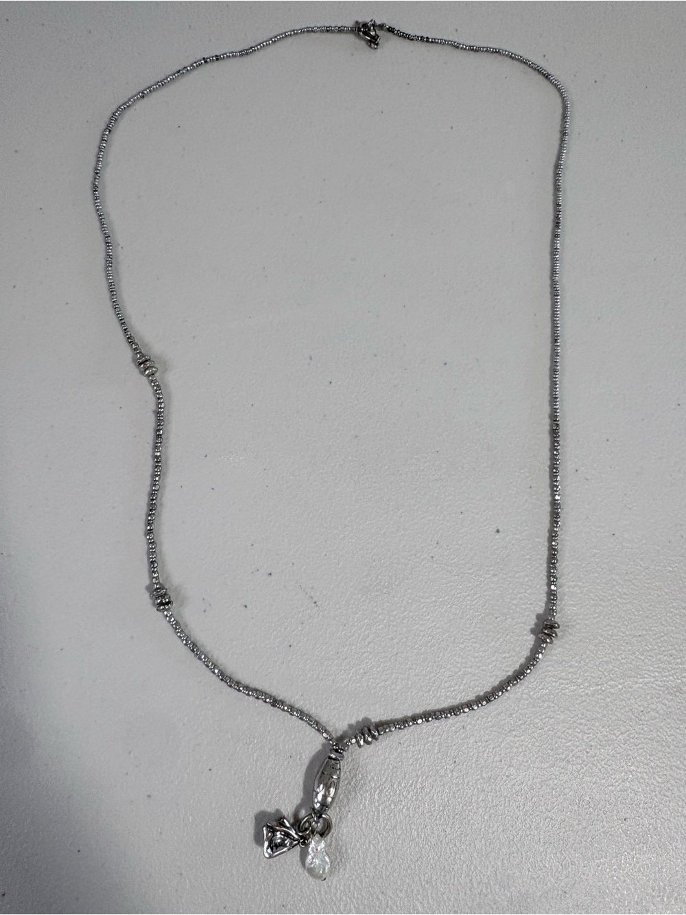 J. Jill Silver Tone Shell & Pearl Pendant Necklace 18” Necklace - Picture 2 of 5
